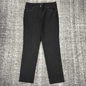 89th Madison Women's Sz 10 Black Studded Pocket Straight Leg Ankle Stretch Pants